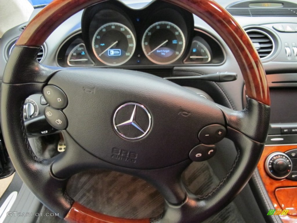2005 Mercedes-Benz SL 600 Roadster Charcoal Steering Wheel Photo #63423200