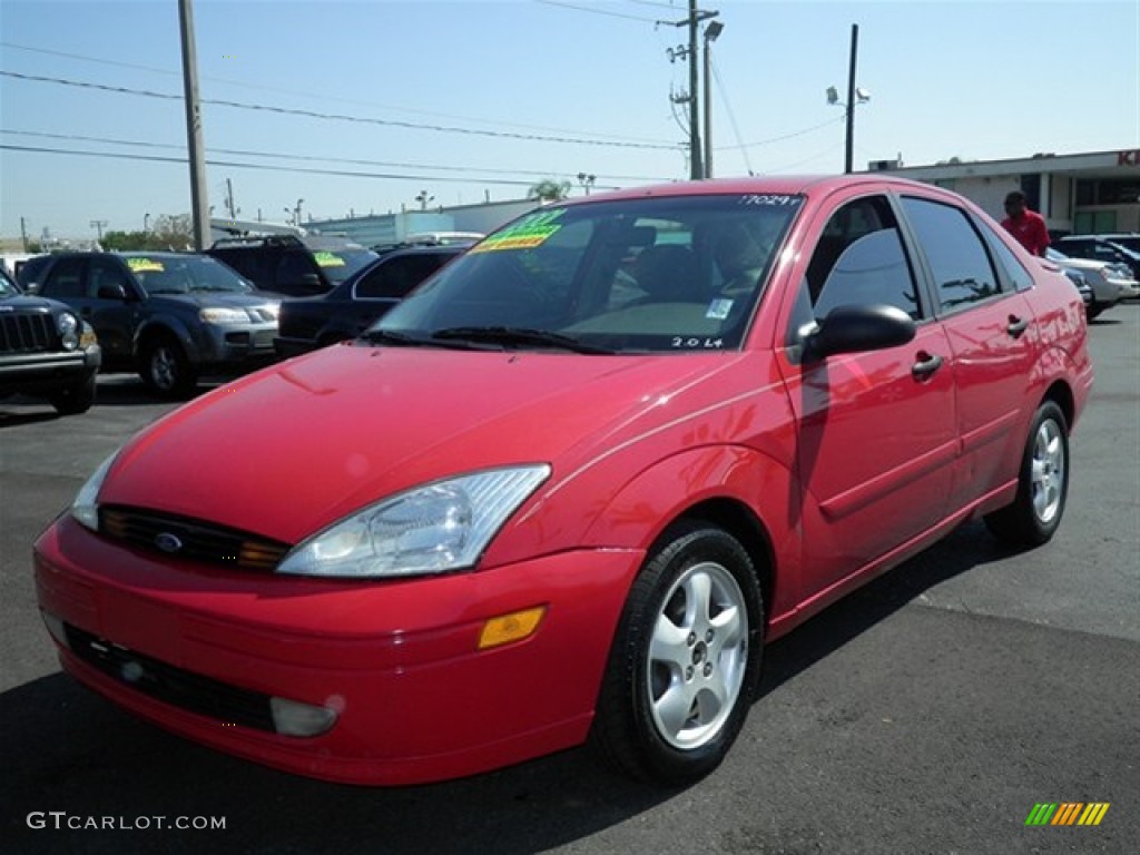 2001 Focus SE Sedan - Infra Red Clearcoat / Medium Graphite Grey photo #5