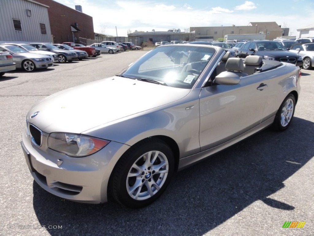 2009 1 Series 128i Convertible - Cashmere Silver Metallic / Taupe photo #2