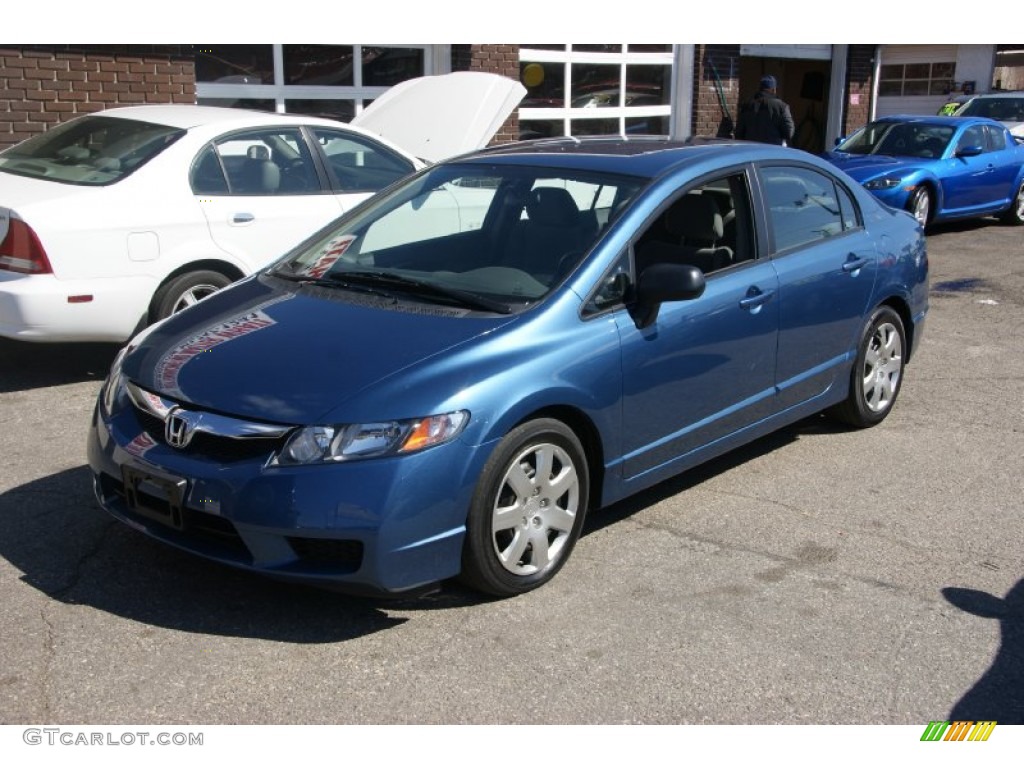 2009 Civic LX Sedan - Atomic Blue Metallic / Gray photo #1