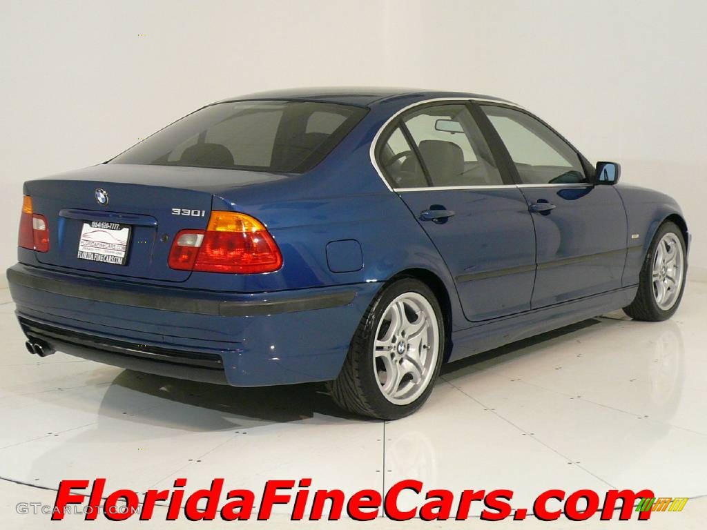 2001 3 Series 330i Sedan - Topaz Blue Metallic / Black photo #2