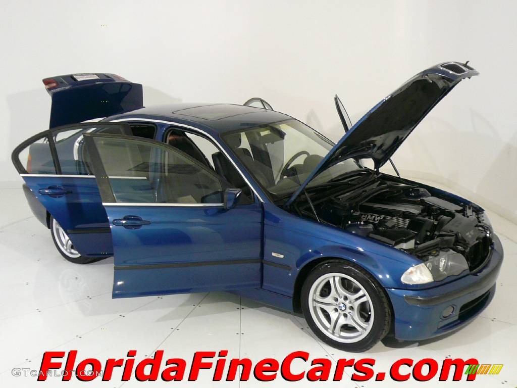 2001 3 Series 330i Sedan - Topaz Blue Metallic / Black photo #7