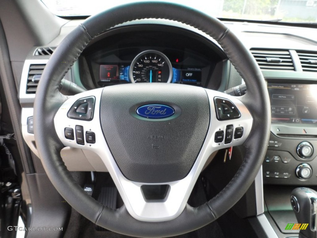 2011 Ford Explorer XLT Medium Light Stone Steering Wheel Photo #63431594