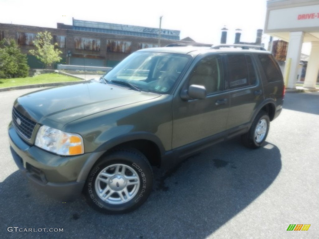 2003 Explorer XLT 4x4 - Estate Green Metallic / Medium Parchment Beige photo #27
