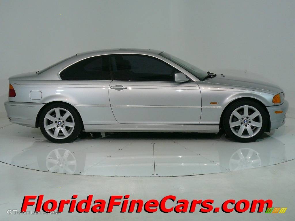 2001 3 Series 325i Coupe - Titanium Silver Metallic / Tanin Red photo #4