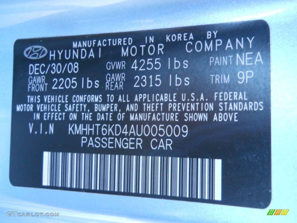 2010 Genesis Coupe 2.0T - Aqua Minerale Blue / Black photo #20