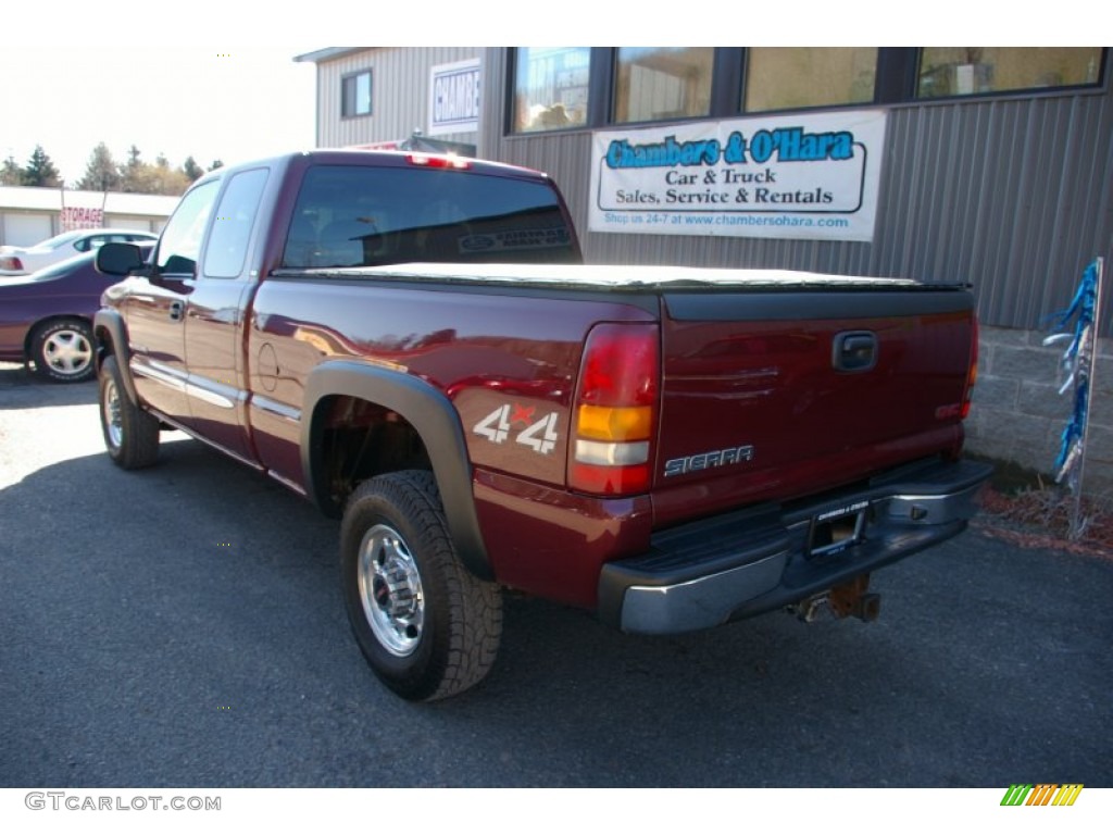 2003 Sierra 2500HD SLE Extended Cab 4x4 - Dark Toreador Red Metallic / Dark Pewter photo #12