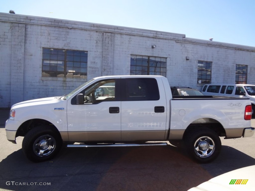 2004 F150 XLT SuperCrew 4x4 - Oxford White / Tan photo #2