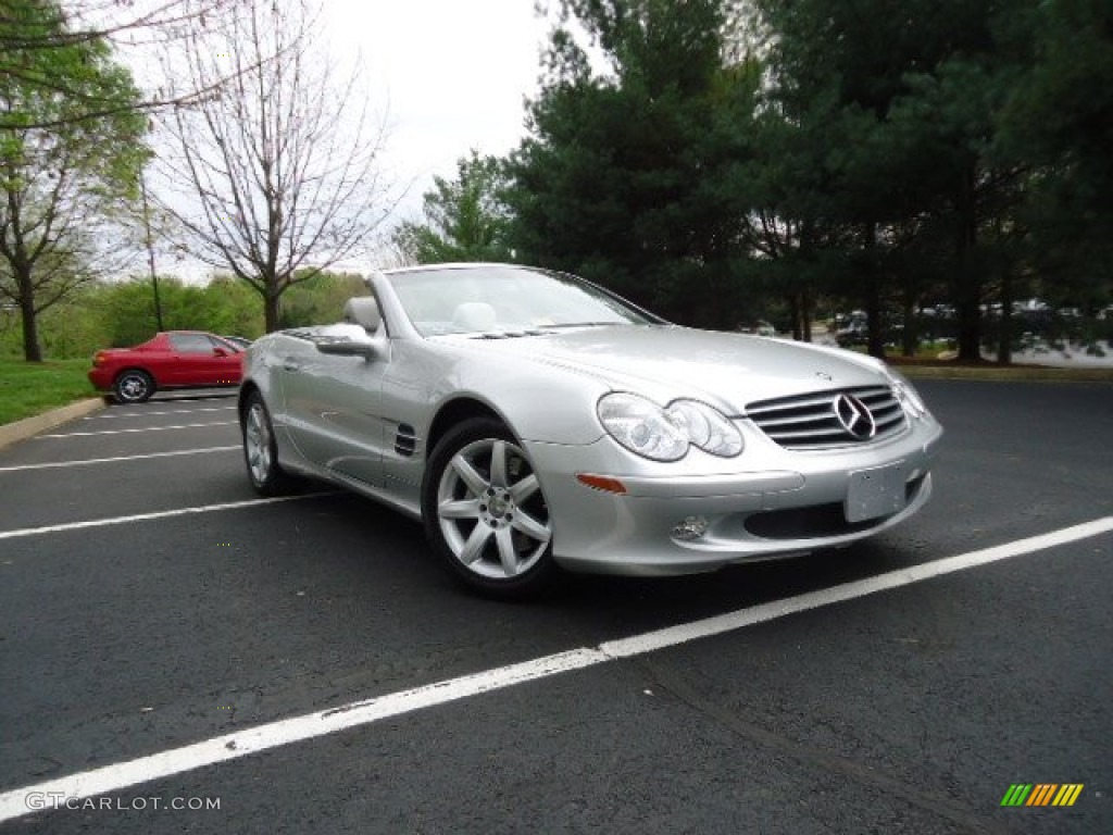 Brilliant Silver Metallic 2003 Mercedes-Benz SL 500 Roadster Exterior Photo #63441971