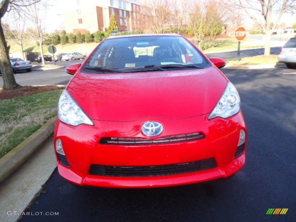 2012 Prius c Hybrid Two - Absolutely Red / Light Blue Gray/Black photo #2