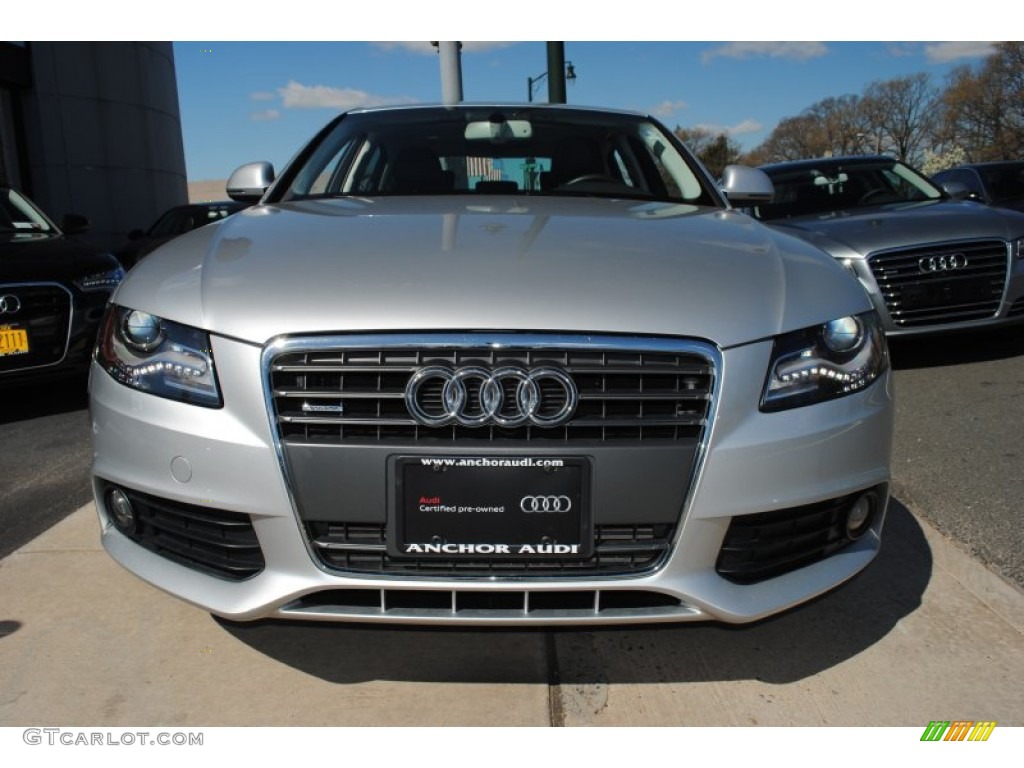 2009 A4 2.0T Premium quattro Sedan - Ice Silver Metallic / Black photo #2