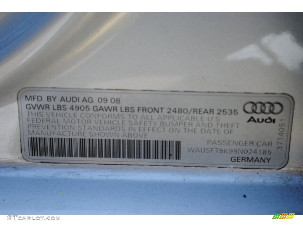 2009 A4 2.0T Premium quattro Sedan - Ice Silver Metallic / Black photo #17