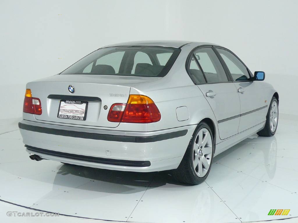 2001 3 Series 325i Sedan - Titanium Silver Metallic / Black photo #2