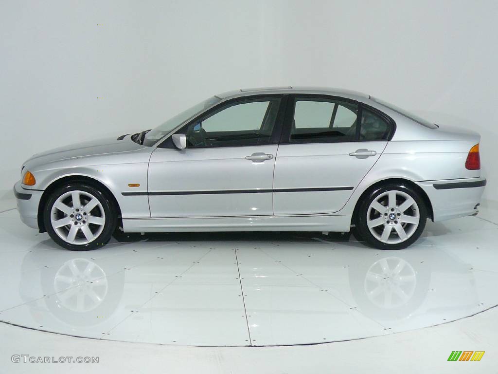 2001 3 Series 325i Sedan - Titanium Silver Metallic / Black photo #3