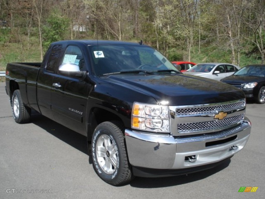 Black 2012 Chevrolet Silverado 1500 LT Extended Cab 4x4 Exterior Photo #63446279