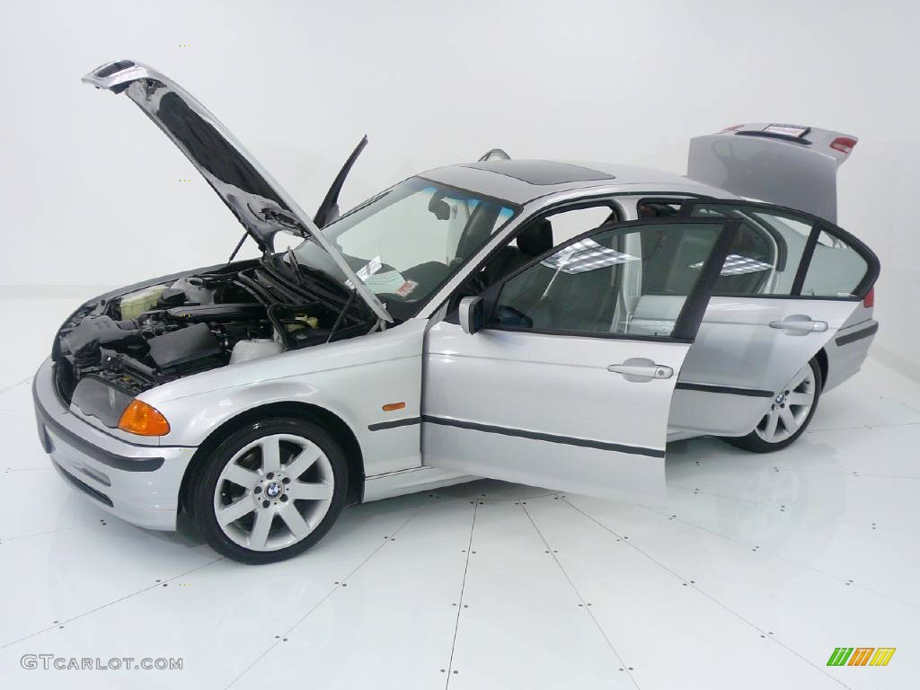 2001 3 Series 325i Sedan - Titanium Silver Metallic / Black photo #8
