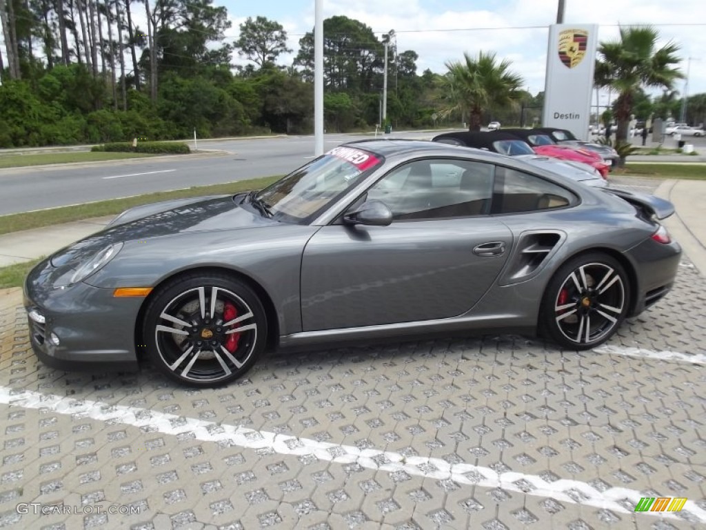 2011 911 Turbo Coupe - Meteor Grey Metallic / Natural Brown photo #2