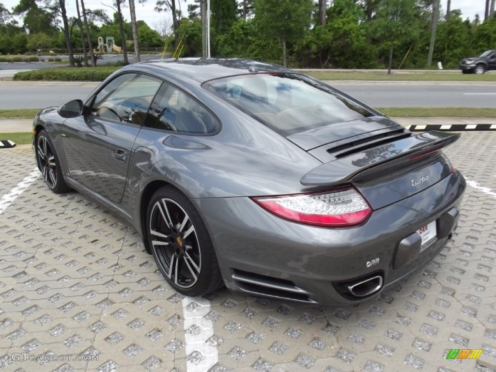 2011 911 Turbo Coupe - Meteor Grey Metallic / Natural Brown photo #3