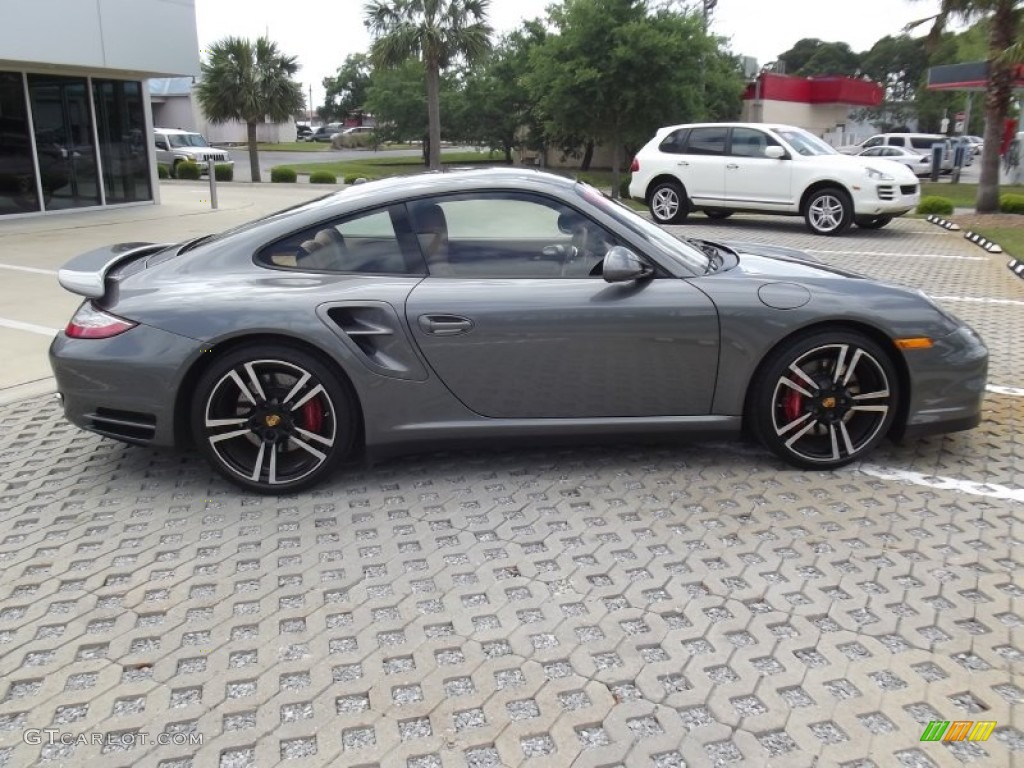 2011 911 Turbo Coupe - Meteor Grey Metallic / Natural Brown photo #6