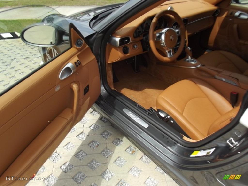 2011 911 Turbo Coupe - Meteor Grey Metallic / Natural Brown photo #9