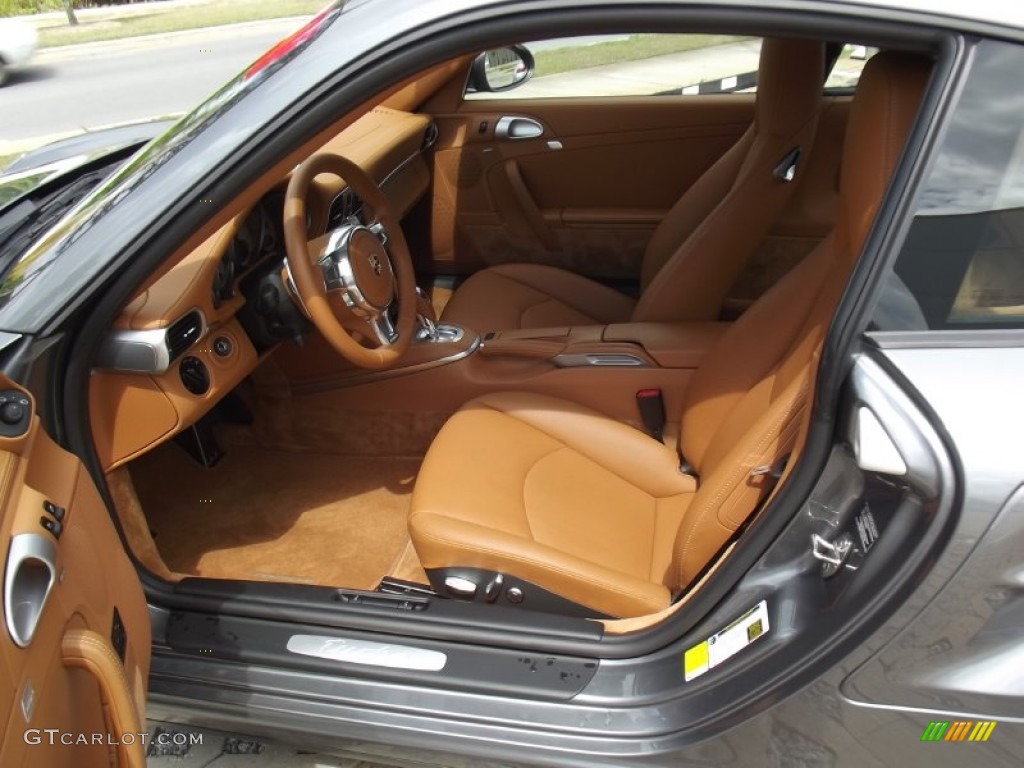2011 911 Turbo Coupe - Meteor Grey Metallic / Natural Brown photo #10