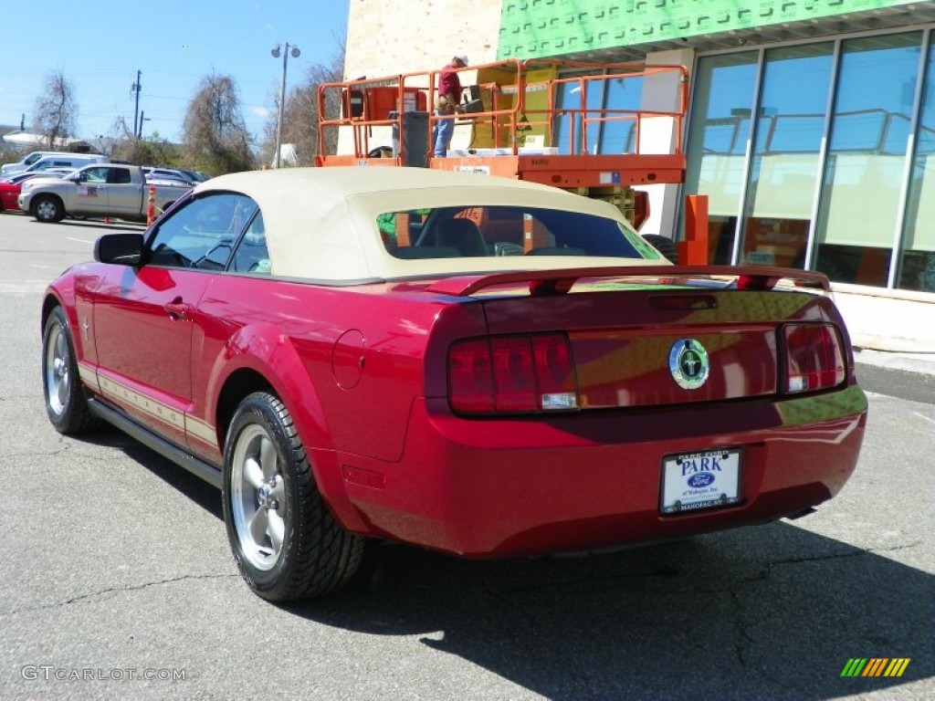 2006 Mustang V6 Premium Convertible - Redfire Metallic / Light Parchment photo #14