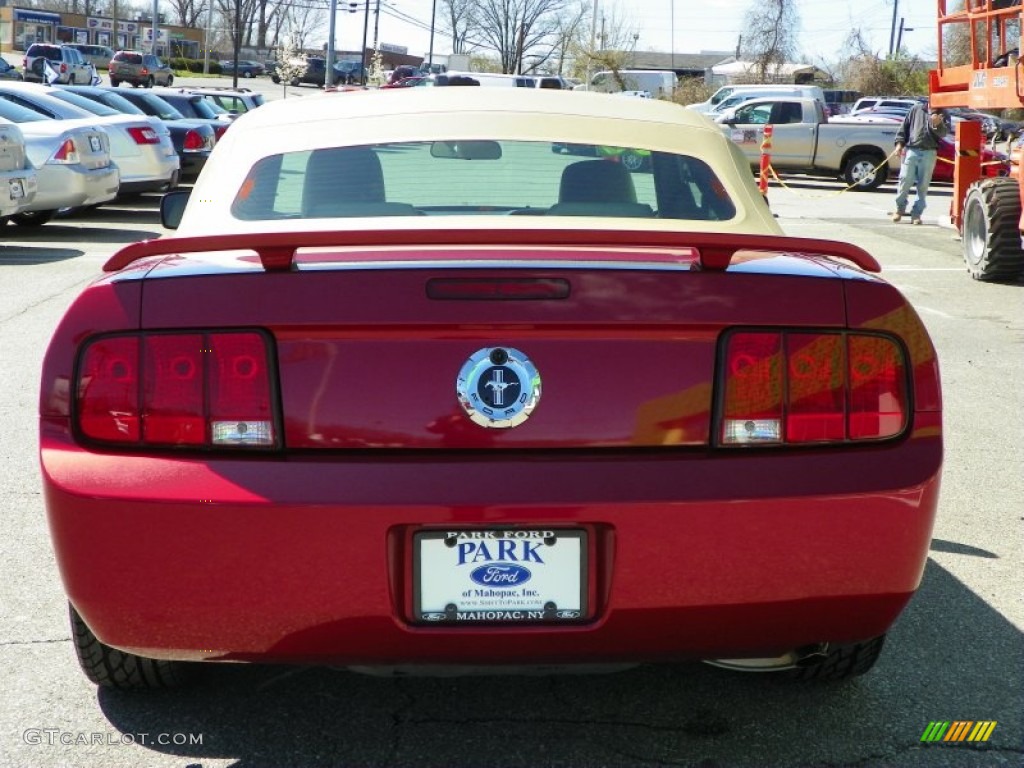 2006 Mustang V6 Premium Convertible - Redfire Metallic / Light Parchment photo #15