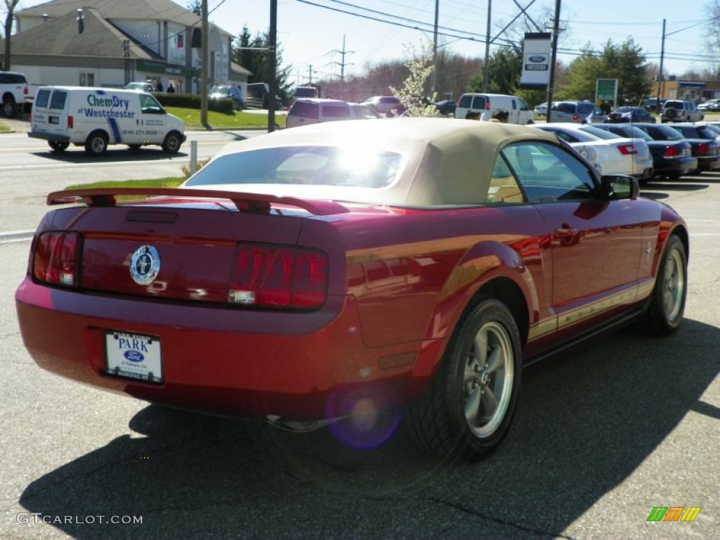 2006 Mustang V6 Premium Convertible - Redfire Metallic / Light Parchment photo #16