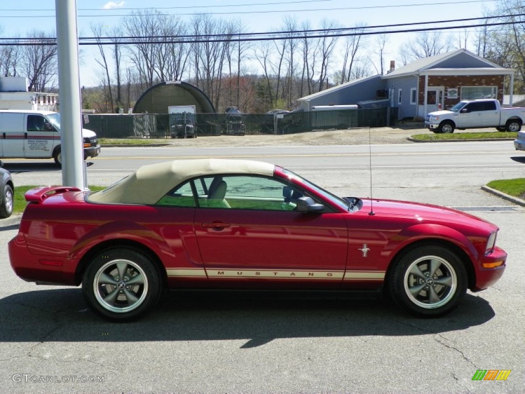 2006 Mustang V6 Premium Convertible - Redfire Metallic / Light Parchment photo #17