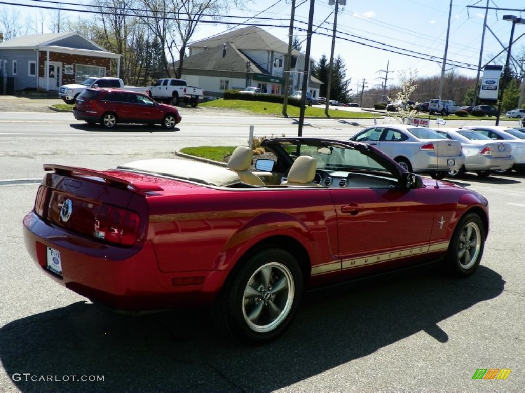 2006 Mustang V6 Premium Convertible - Redfire Metallic / Light Parchment photo #20