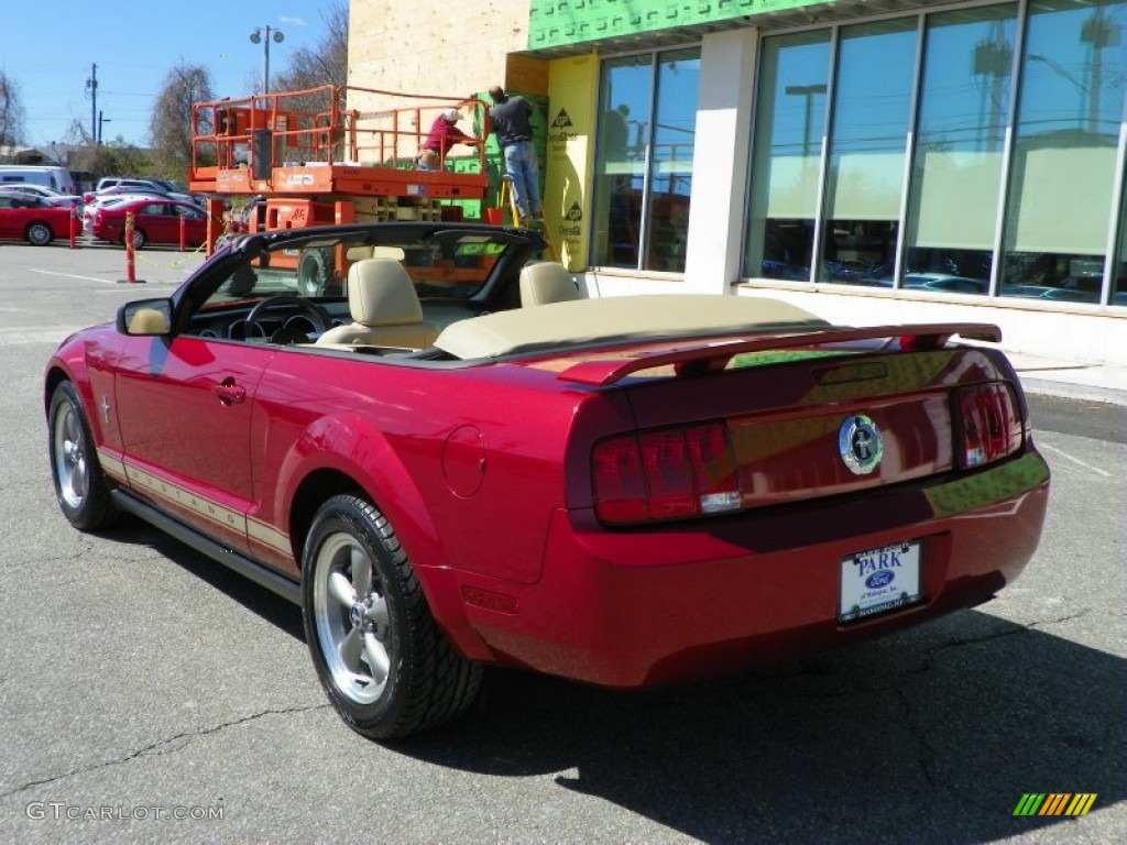2006 Mustang V6 Premium Convertible - Redfire Metallic / Light Parchment photo #21