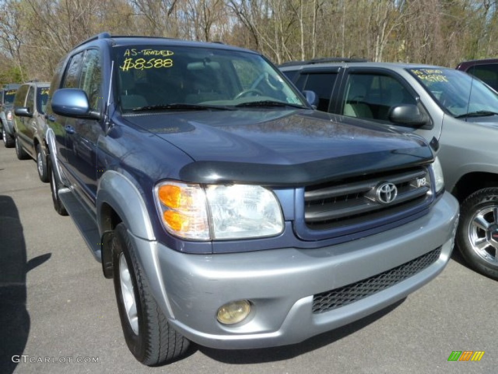 2002 Sequoia SR5 4WD - Blue Marlin Pearl / Charcoal photo #1