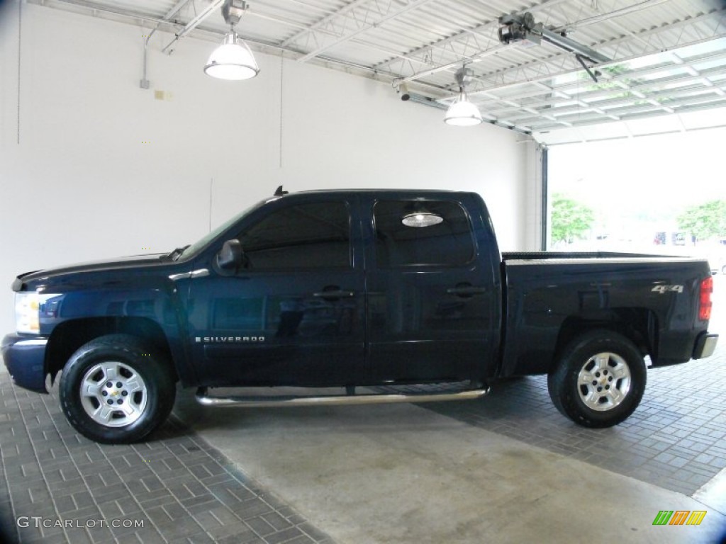 2008 Silverado 1500 LT Crew Cab 4x4 - Dark Blue Metallic / Ebony photo #2