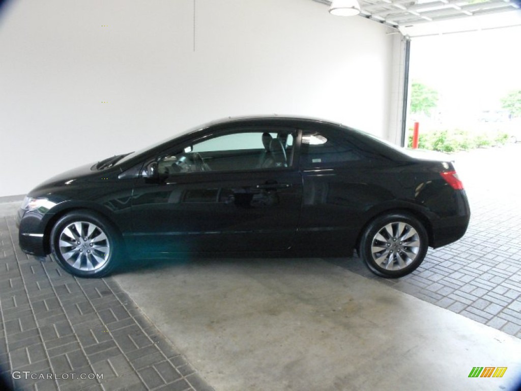 2009 Civic EX-L Coupe - Crystal Black Pearl / Black photo #2
