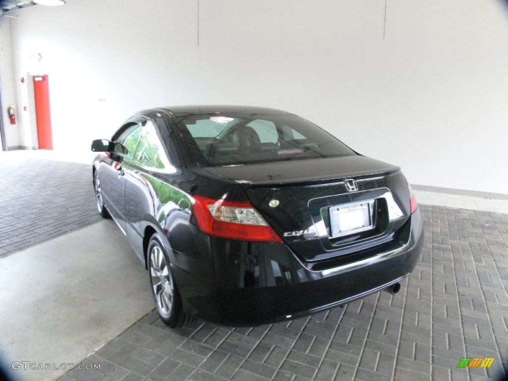 2009 Civic EX-L Coupe - Crystal Black Pearl / Black photo #3