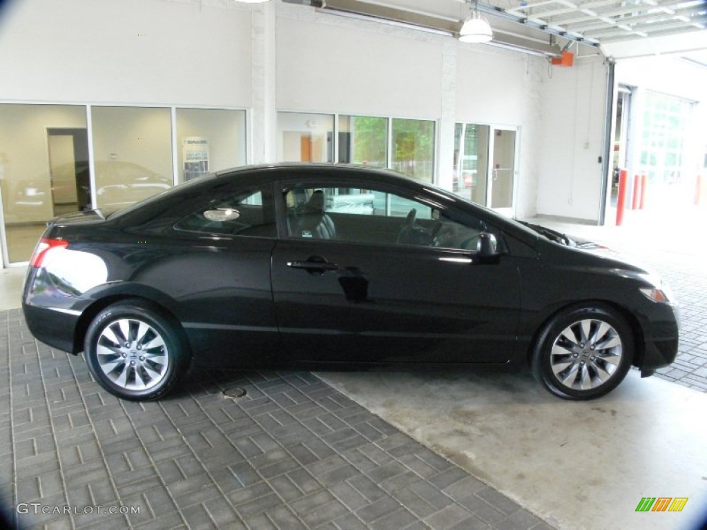 2009 Civic EX-L Coupe - Crystal Black Pearl / Black photo #6