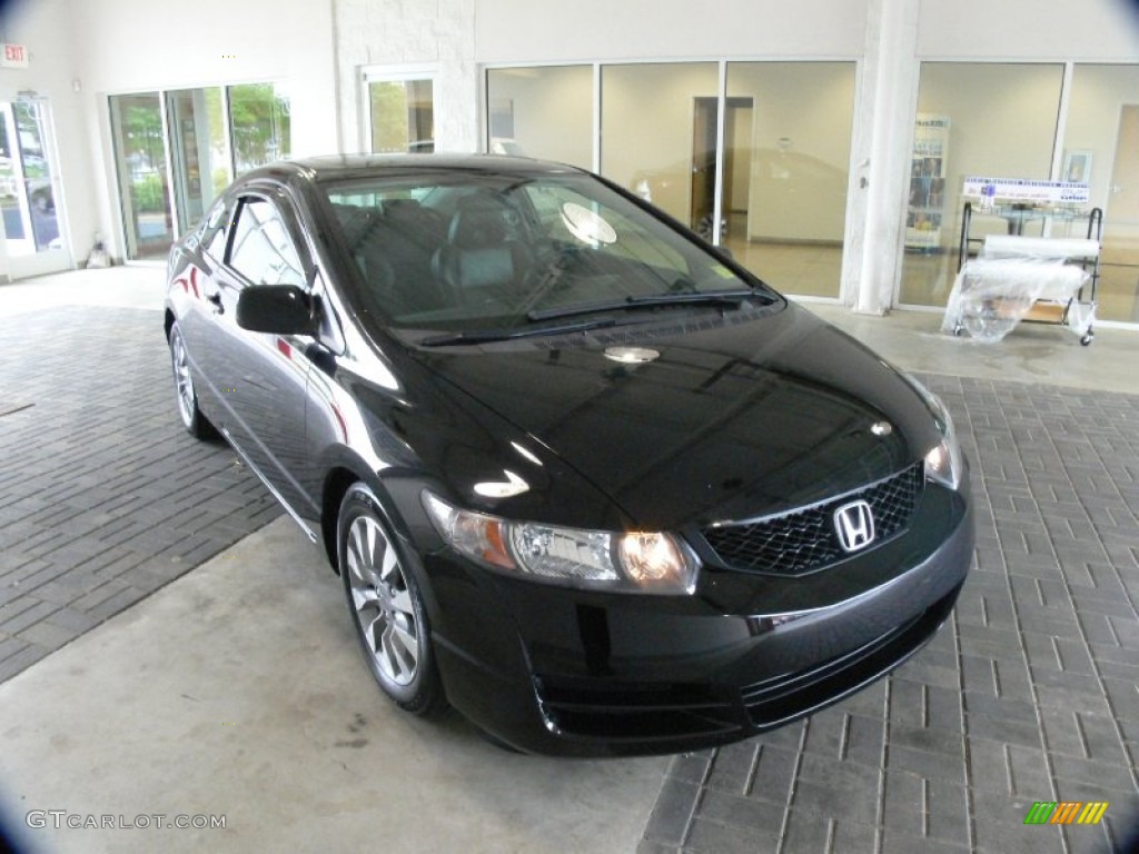 2009 Civic EX-L Coupe - Crystal Black Pearl / Black photo #7