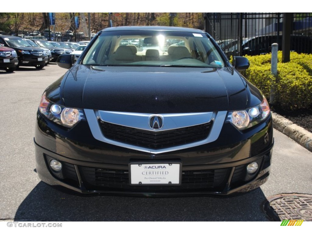 2009 TSX Sedan - Crystal Black Pearl / Parchment photo #2