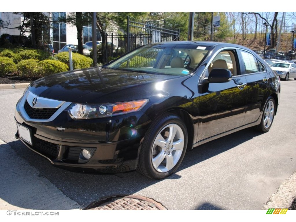 2009 TSX Sedan - Crystal Black Pearl / Parchment photo #7