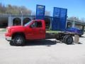 Fire Red - Sierra 3500HD Work Truck Regular Cab Dually Chassis Photo No. 2