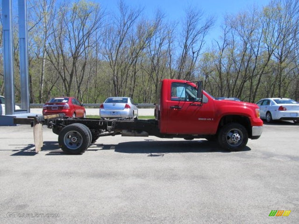 Fire Red 2009 GMC Sierra 3500HD Work Truck Regular Cab Dually Chassis Exterior Photo #63465481