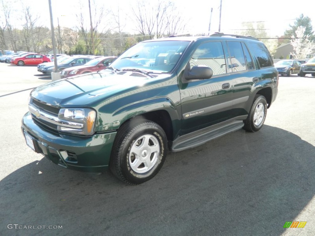 2003 TrailBlazer LS 4x4 - Dark Green Metallic / Medium Oak photo #1