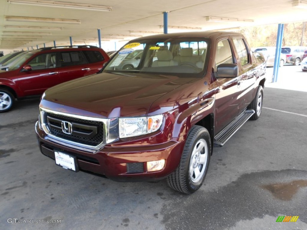 2009 Ridgeline RT - Dark Cherry Pearl / Beige photo #30