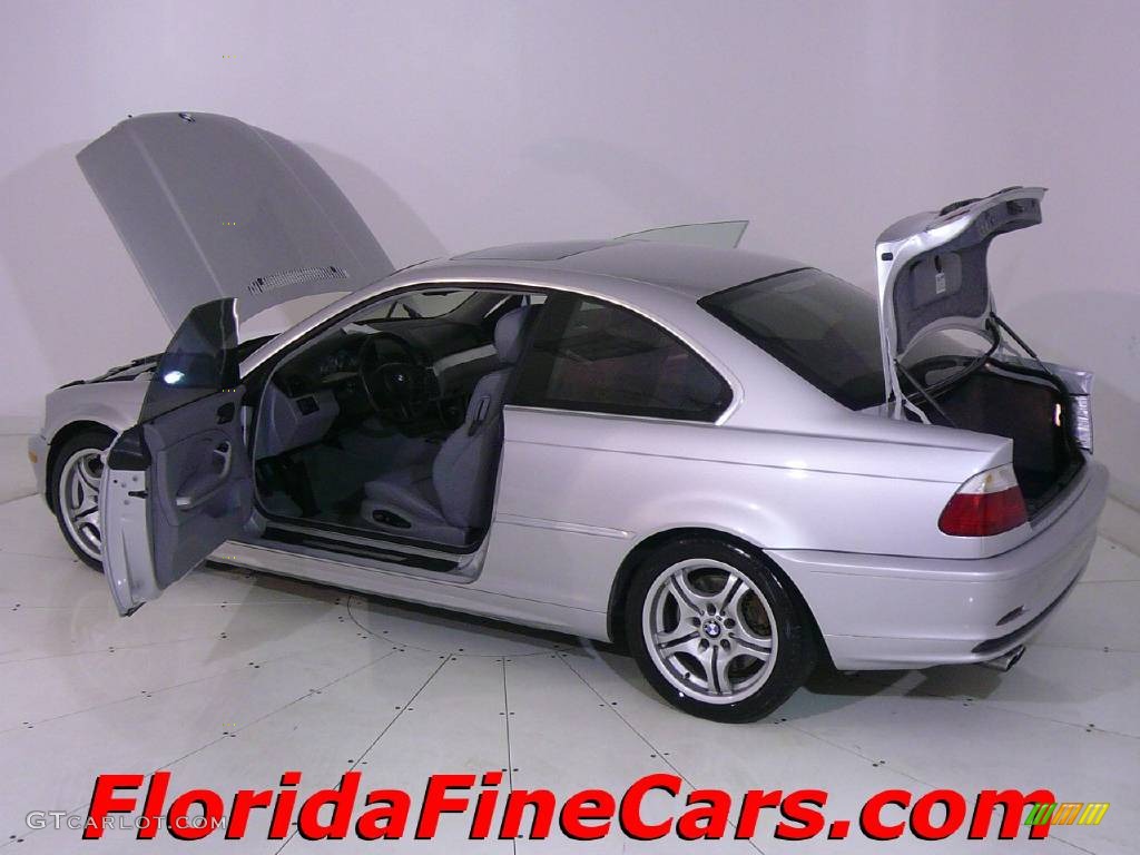 2001 3 Series 330i Coupe - Titanium Silver Metallic / Grey photo #8