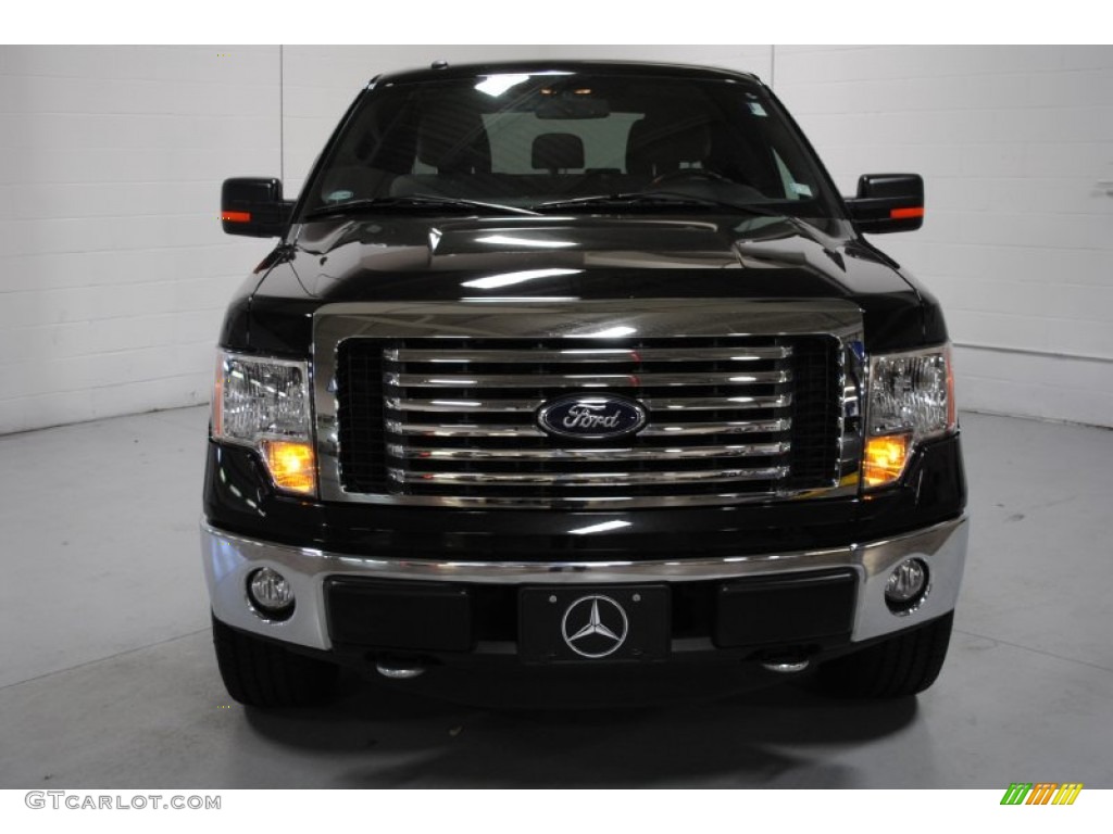 2011 F150 XLT SuperCrew 4x4 - Tuxedo Black Metallic / Steel Gray photo #3