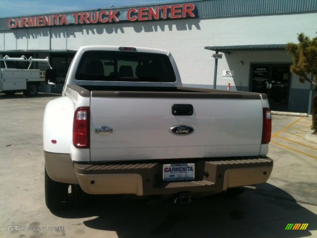 2012 F350 Super Duty King Ranch Crew Cab 4x4 Dually - White Platinum Metallic Tri-Coat / Chaparral Leather photo #4