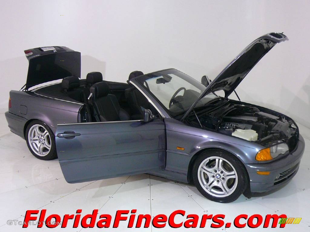 2001 3 Series 330i Convertible - Steel Grey Metallic / Black photo #7