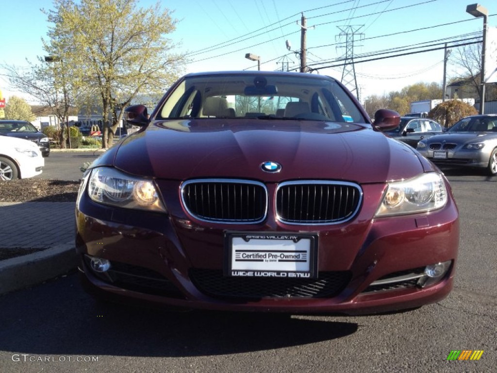 2009 3 Series 328xi Sedan - Barbara Red Metallic / Beige photo #2