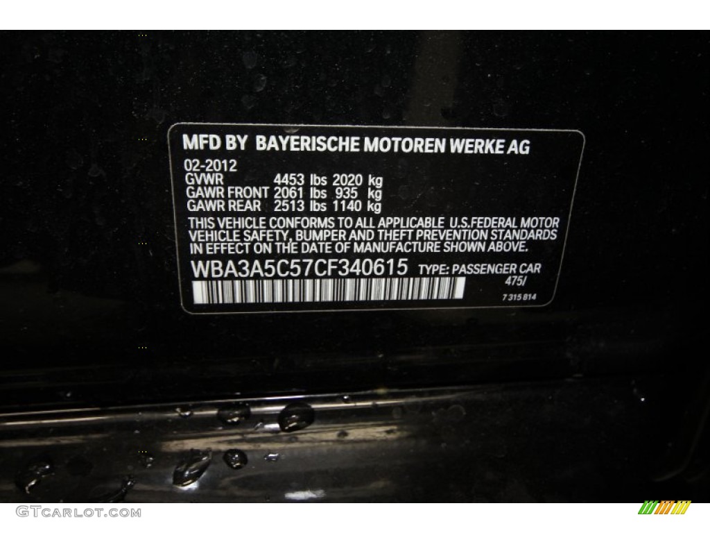 2012 3 Series 328i Sedan - Black Sapphire Metallic / Oyster/Dark Oyster photo #10
