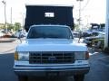 1990 Oxford White Ford F350 XL Regular Cab Chassis Dump Truck  photo #3